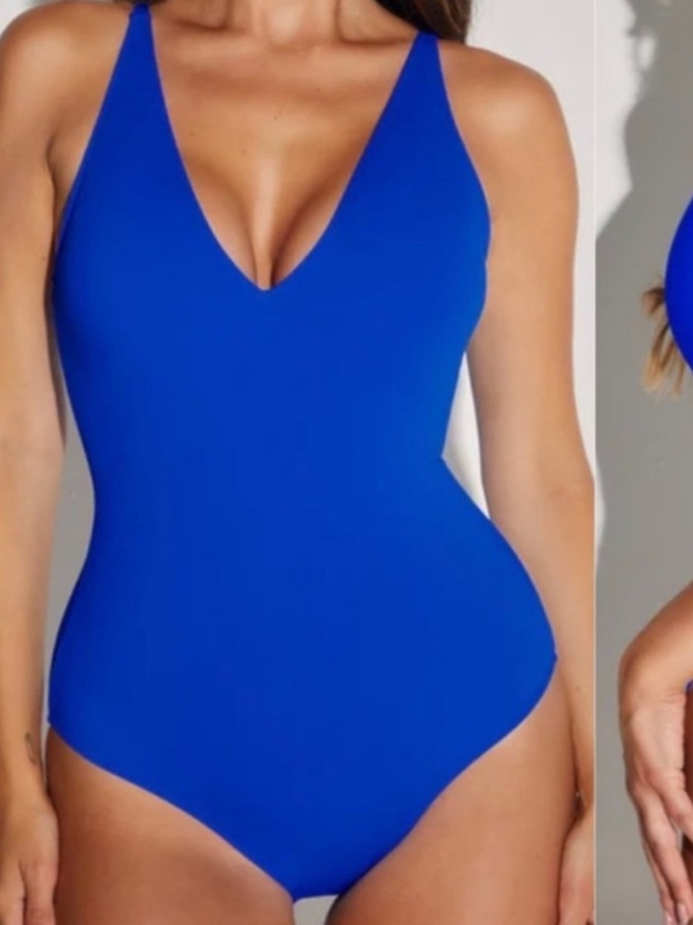 TA3 Plungey Sapphire Blue One Piece Swimsuit Medium Long NWT Corset Back